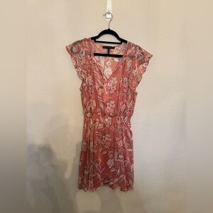 White House Black Market Pink Floral Midi Dress